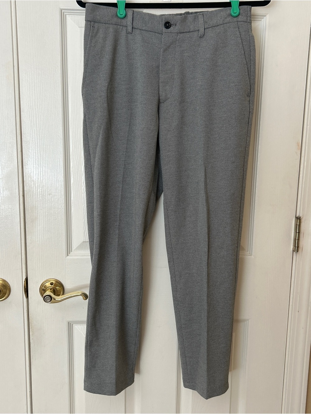 ZARA MAN Textured Micro-Houndstooth Knit Tailored Pants Grey Size 30